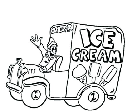 500x438 Truck Coloring Pages Ice Cream Truck Coloring Sheet Plus Ice Cream