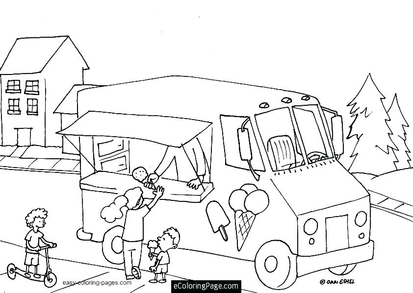 842x598 Coloring Pages Ice Cream Truck Images Of As Well And On Printable