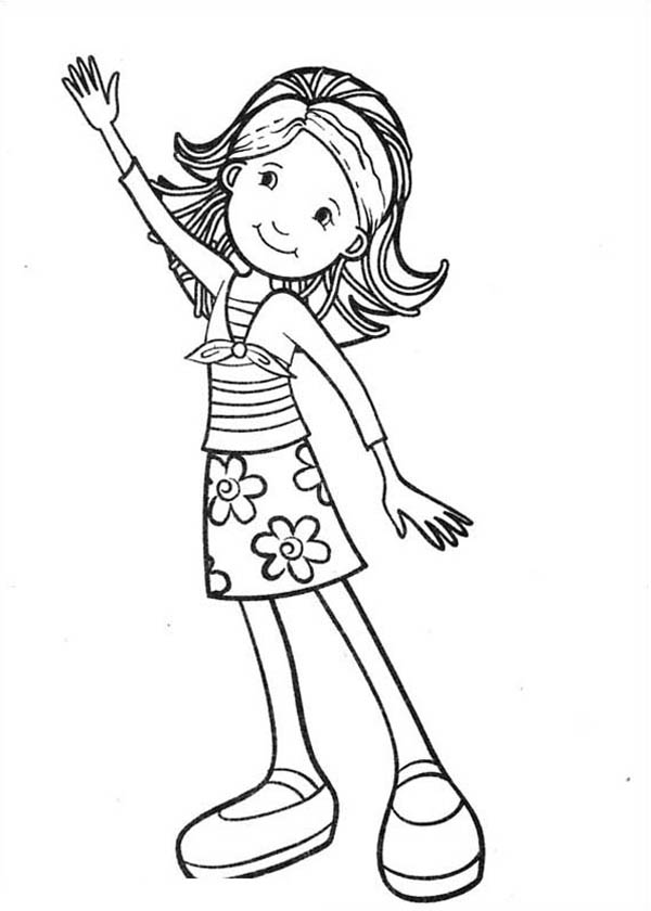 600x840 Groovy Girls Waving Hand Coloring Pages Batch Coloring