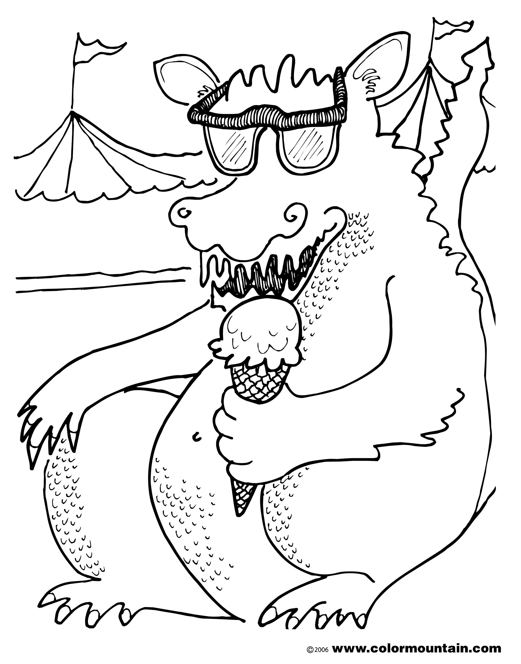 1800x2294 Fresh Ice Cream Eating Dragon Coloring Picture Create A Printout