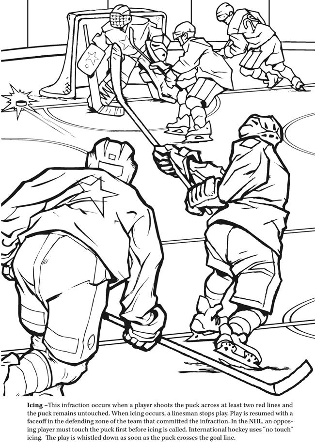 650x923 Goal! The Hockey Coloring Book Dover Publications Sports
