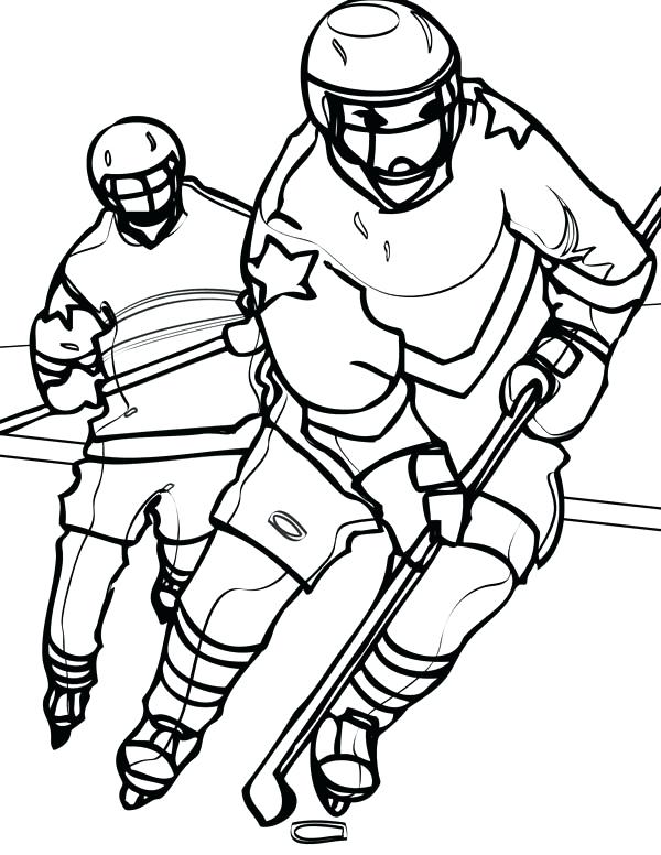 600x776 Ice Hockey Coloring Pages Hockey Player Chasing An Opponent