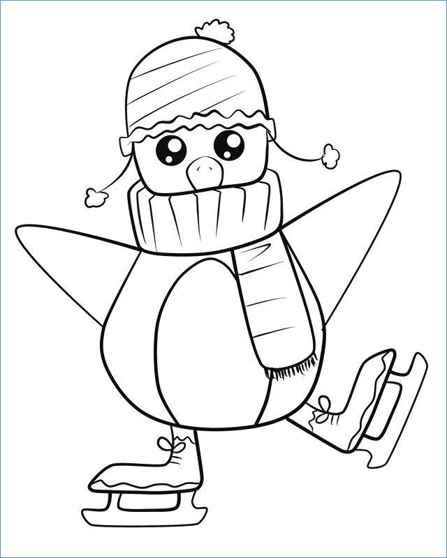 640x800 Girl Skating Winter Coloring Pages