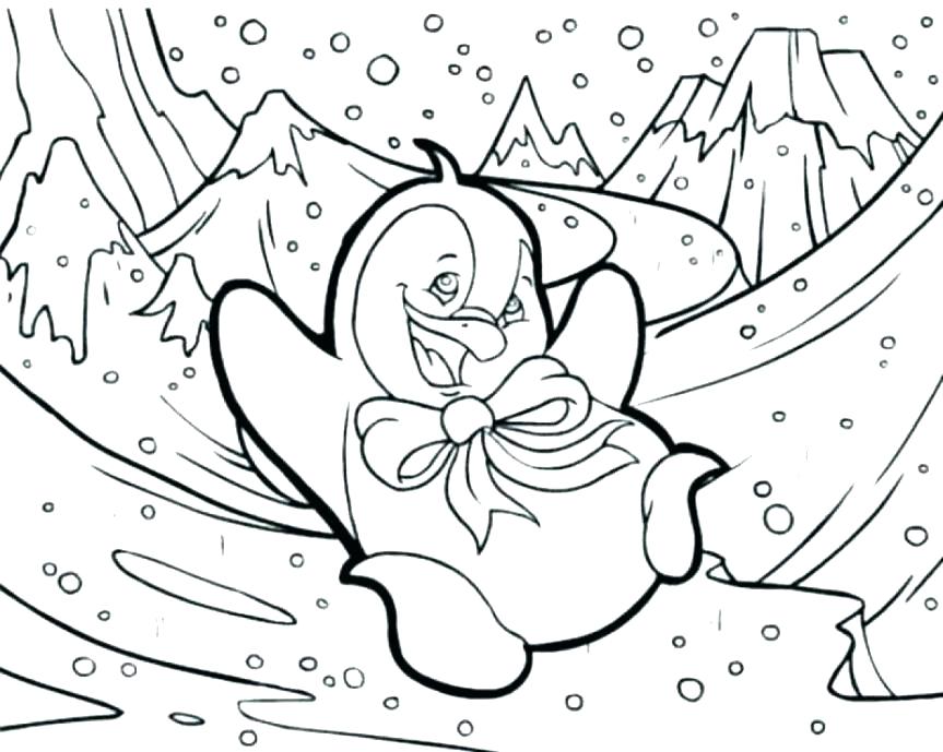 863x689 Coloring Pages Penguins Penguin Standing On Iceberg Coloring Pages