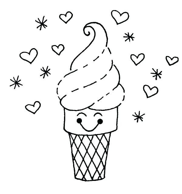 600x637 Beautiful Ideas Ice Cream Cone Printable Coloring Pages Drawn