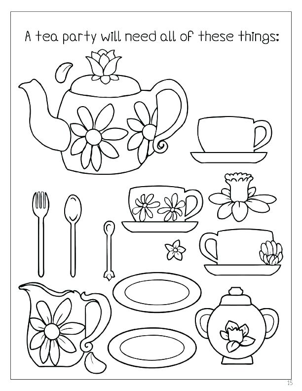 612x792 Garden Tea Party Coloring Book Mad Hatter Coloring Pages