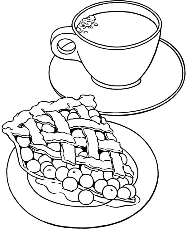 600x734 Tea Cup Coloring Page. Beautiful Coffee Coloring Page With Tea Cup
