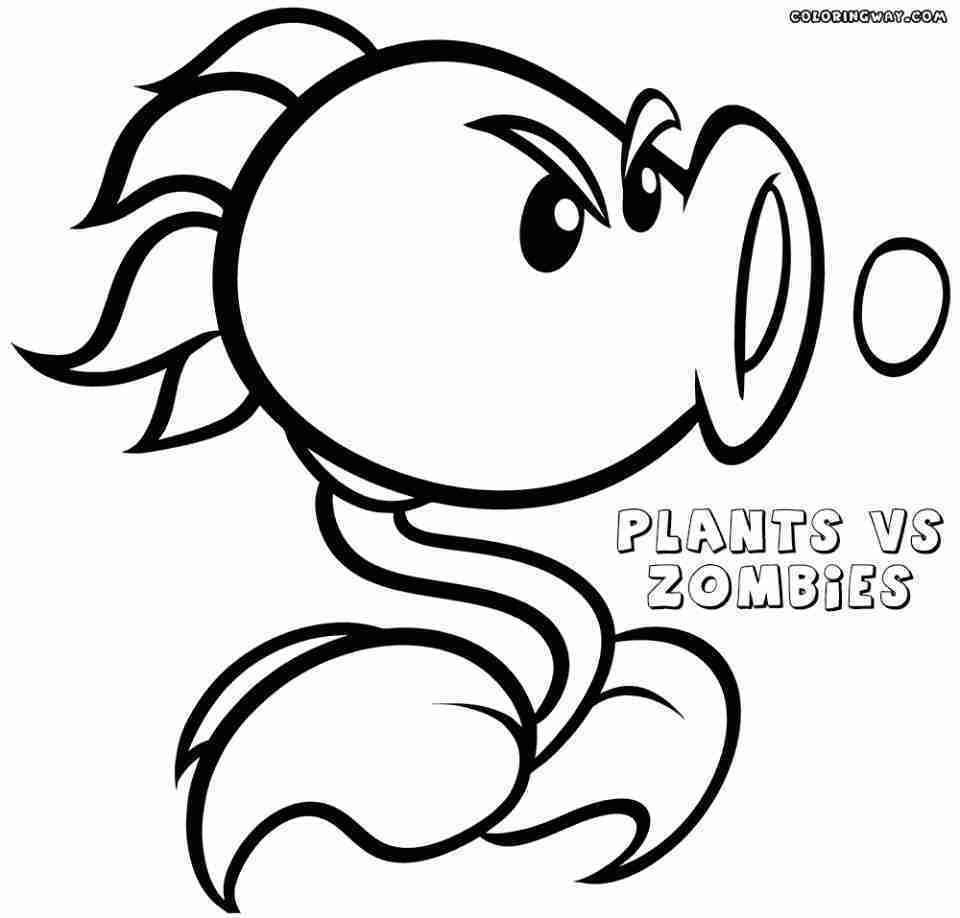 960x918 Stunning Vs Pea Shooter Coloring Pages Amazing For Plant Zombie