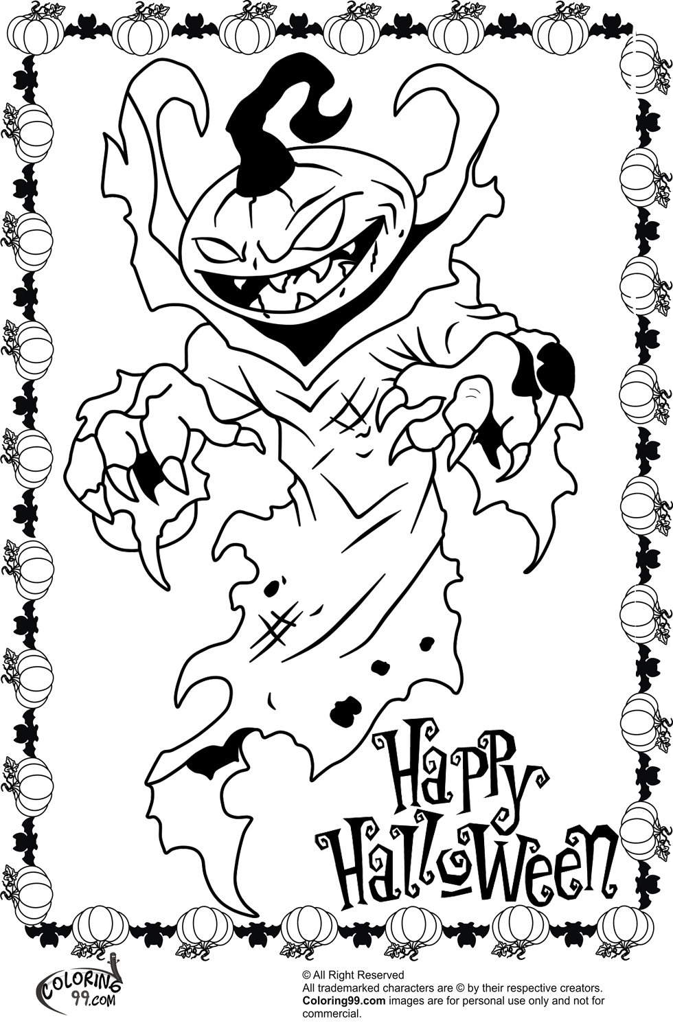 980x1500 Scary Coloring Pages