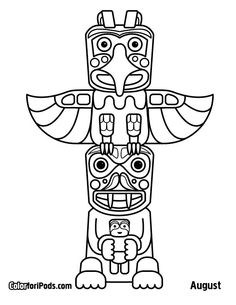 236x305 Totem Poles Carved From Large Tree Coloring Page Coloring Pages