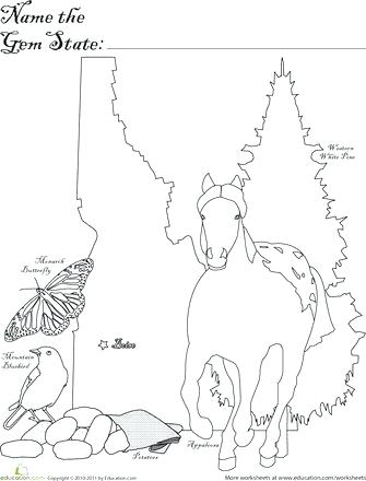 335x440 Idaho State Symbols Coloring Pages