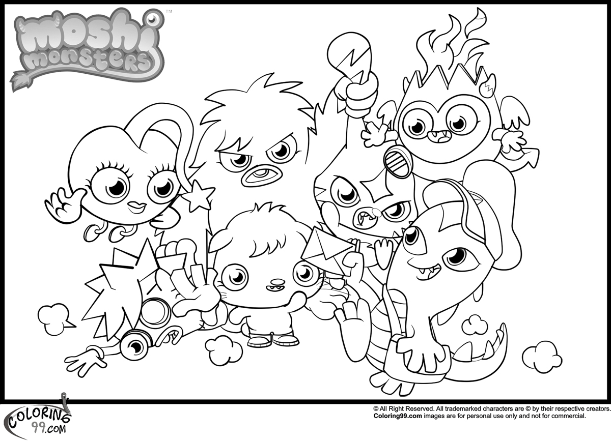 1200x867 Surging Moshi Monsters Coloring Pages Team Col