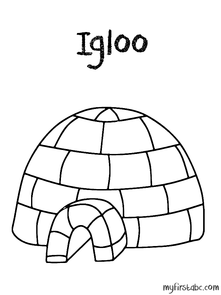 718x958 Igloo Coloring Page