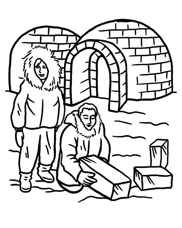 600x753 Igloo Coloring Page Coloring Page People Building An Igloo