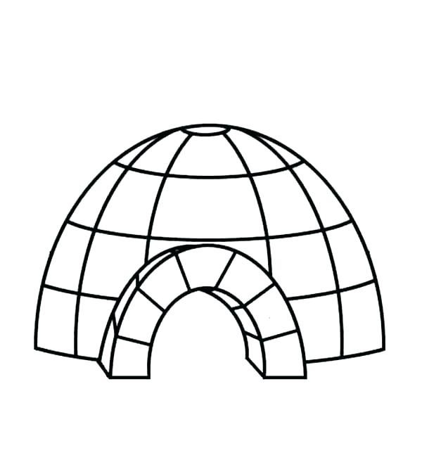 600x647 Igloo Coloring Page Igloo Eskimo Igloo Coloring Page