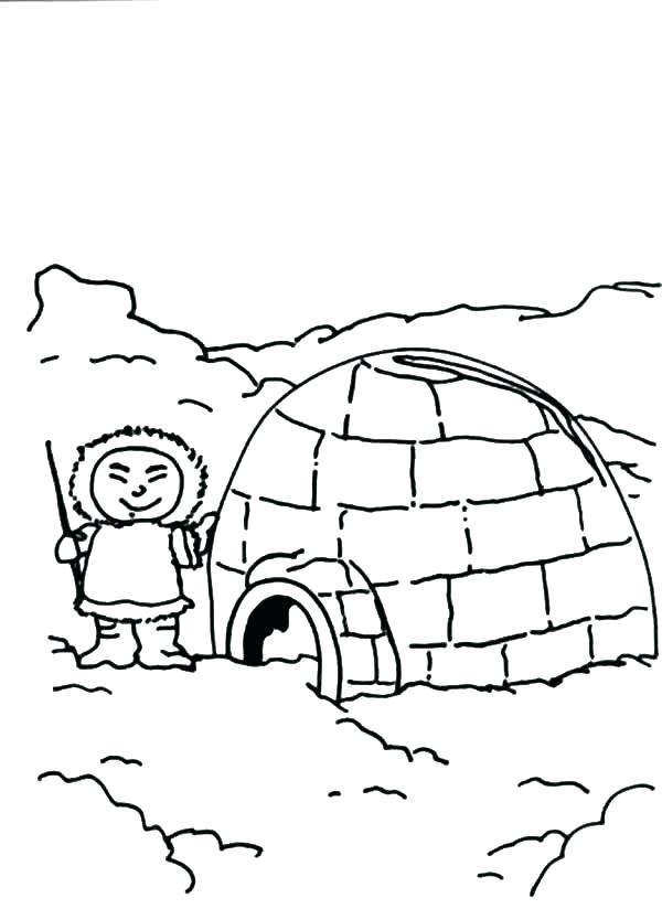 600x824 Igloo Coloring Page Igloo Penguin Igloo Coloring Page