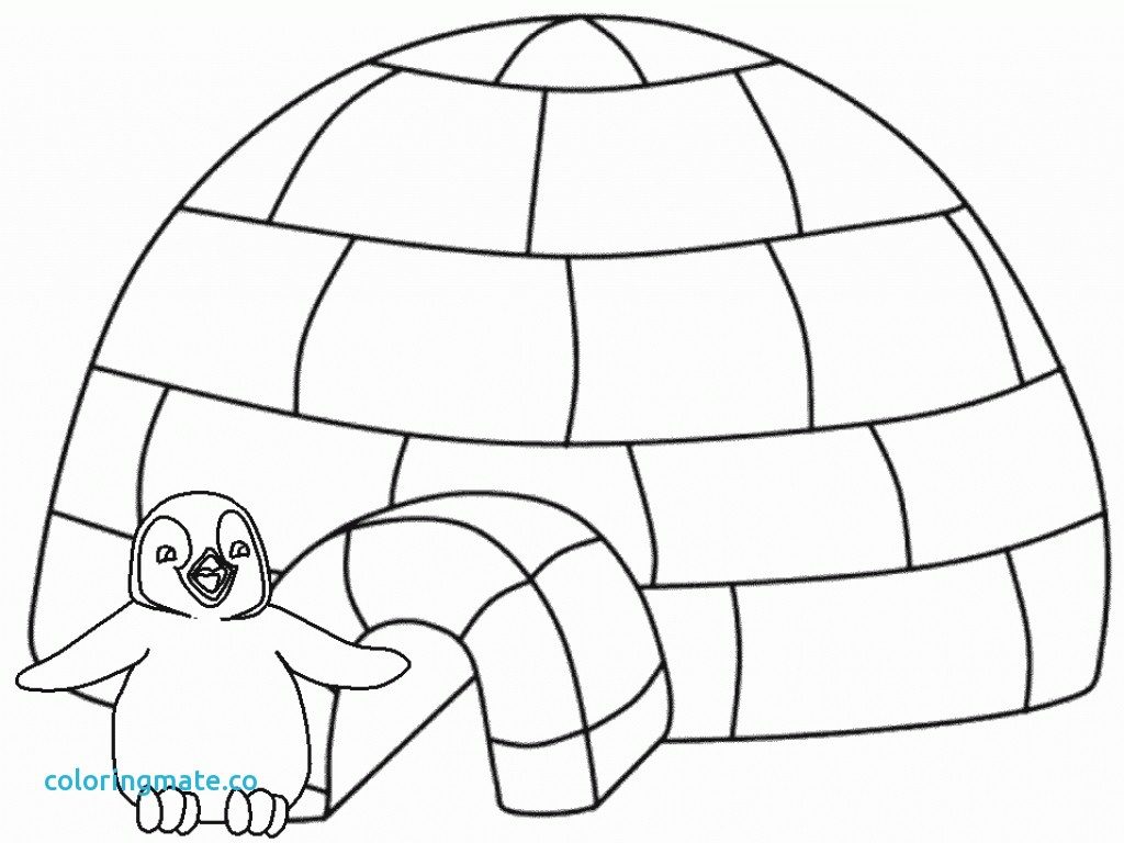 1024x768 Awesome Igloo Coloring Page 34