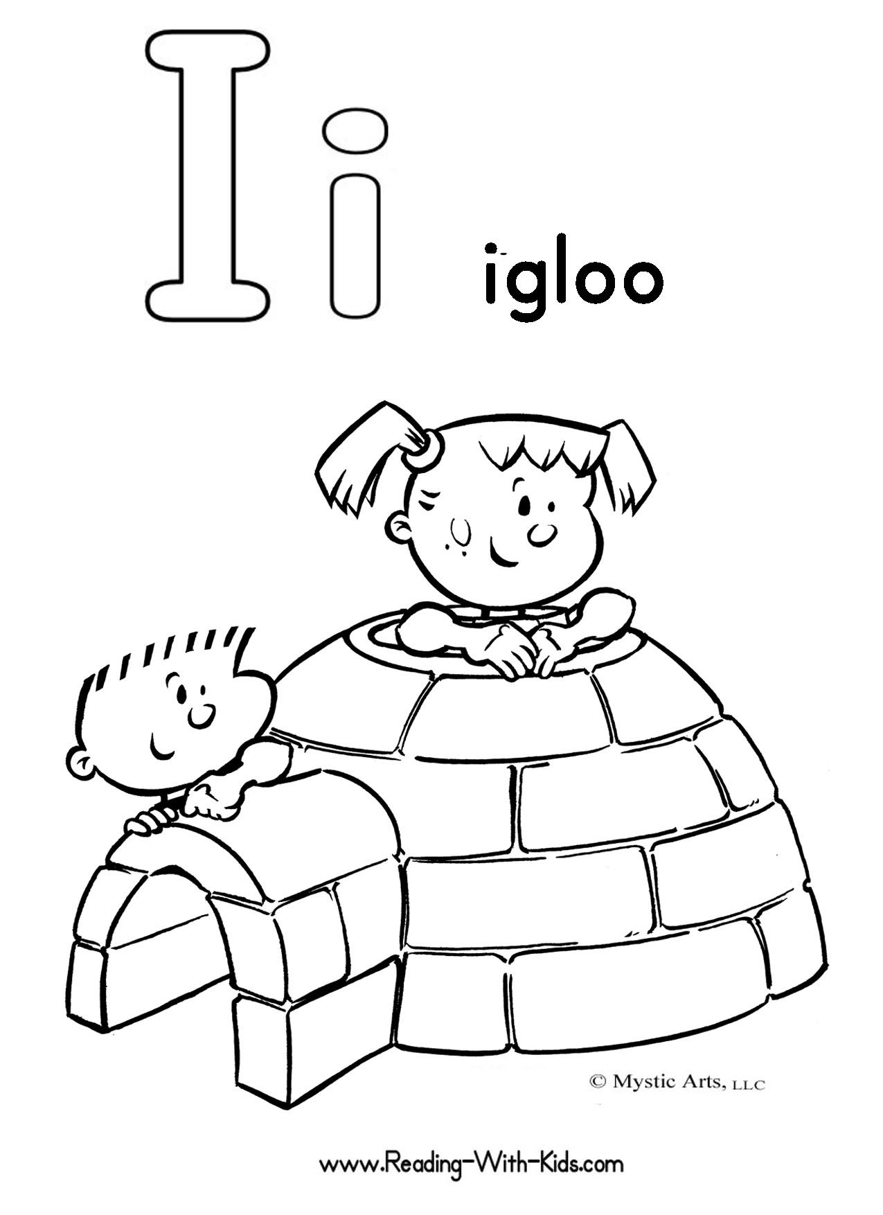 1275x1754 Igloo Coloring Pic Alphabet Coloring Pages Alphabet