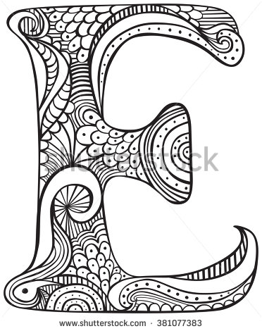 372x470 Illuminated Letters Coloring Pages Free