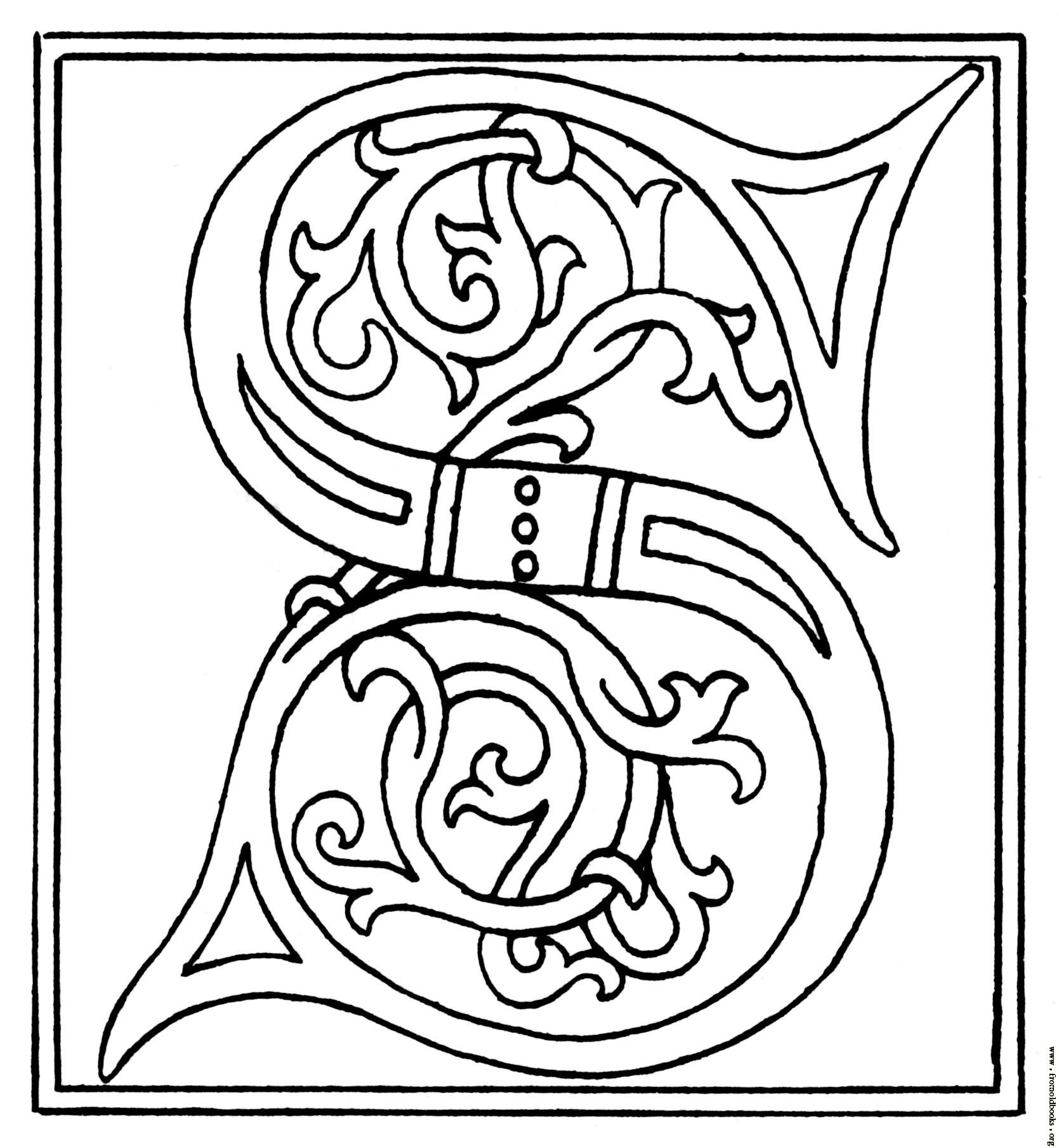 Illuminated Letters Coloring Pages