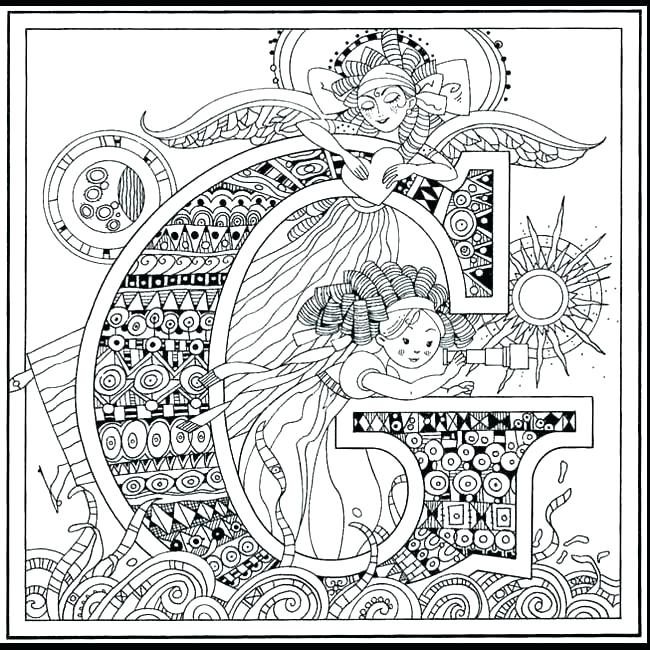 650x650 Illuminated Letters Coloring Pages Illuminated Letters Coloring