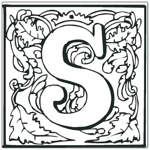 525x525 Writing Cursive L Coloring Page Printable Illuminated Letters
