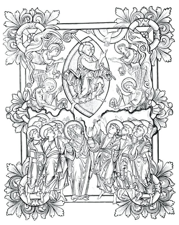 618x780 Alphabet Flower O Coloring Pages Flower Illuminated Manuscript