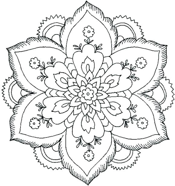 580x615 Mandala Coloring Pages Kids Coloring Pages Flowers Roses