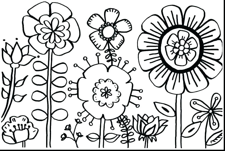 878x591 Printable Coloring Pages Flowers Cliptext.co