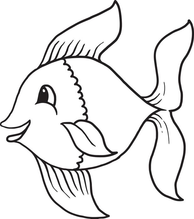 619x700 Cartoon Fish Coloring Pages Free Printable Cartoon Fish Coloring