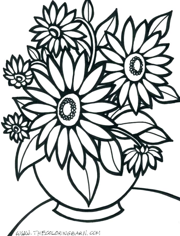 688x903 Flower Coloring Pages To Print Flowers Coloring Pages Color