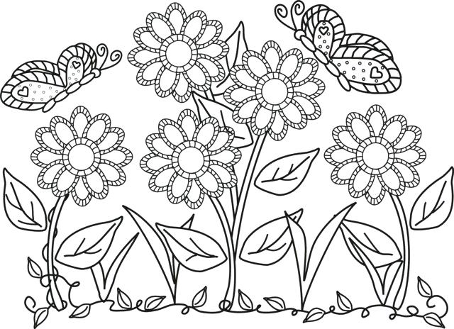 640x464 Printable Coloring Pages Of Flowers Free Printable Adult Coloring