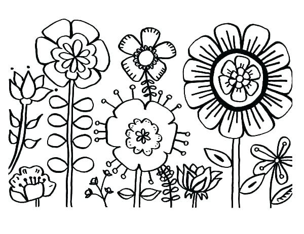 600x463 Easy Flower Coloring Pages Flower Coloring Pages S Easy Flower