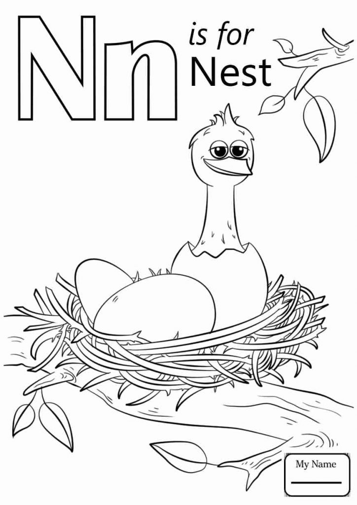 724x1024 Letter N Coloring Sheet