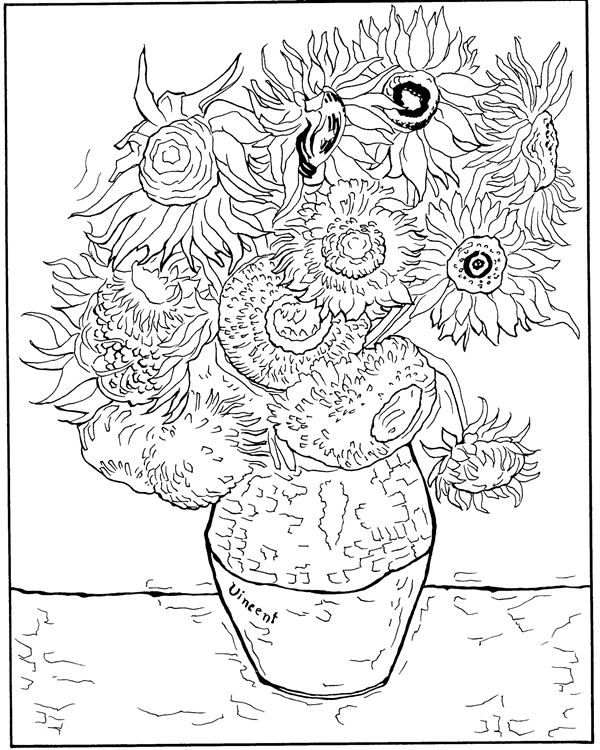 600x750 Coloring Page Vincent Van Gogh Kids N Fun Printables