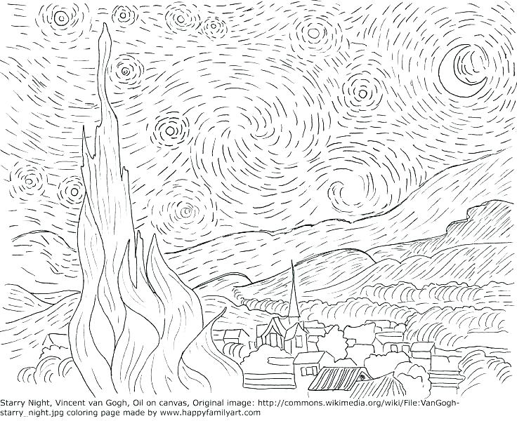 736x600 Famous Painting Coloring Pages Coloring Ideas Pro