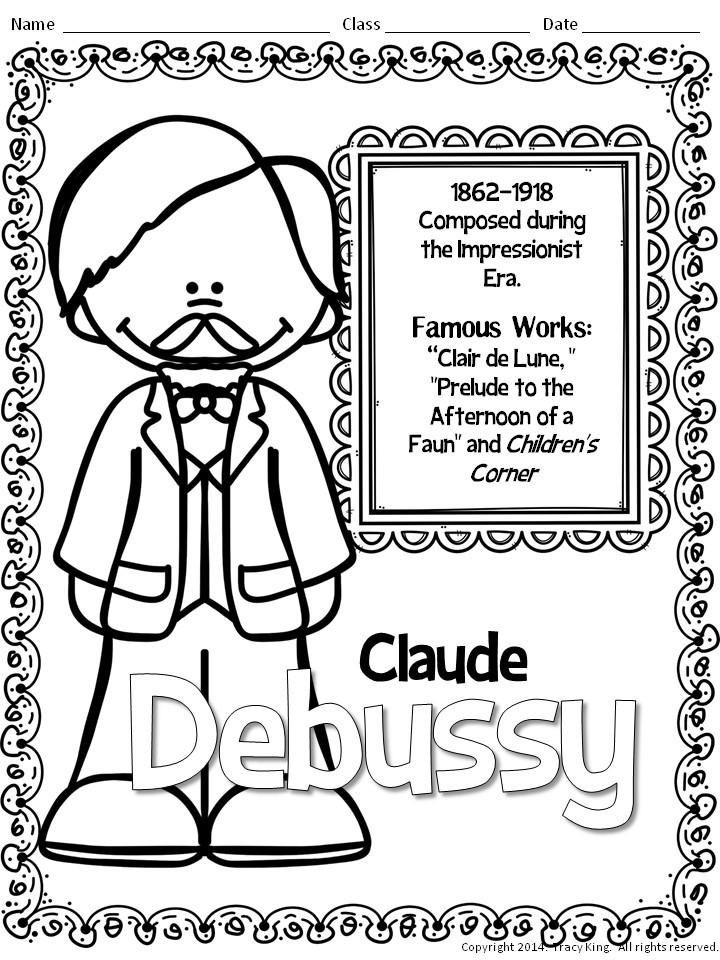 720x960 Composer Coloring Sheets 2 The Bulletin Board Lady