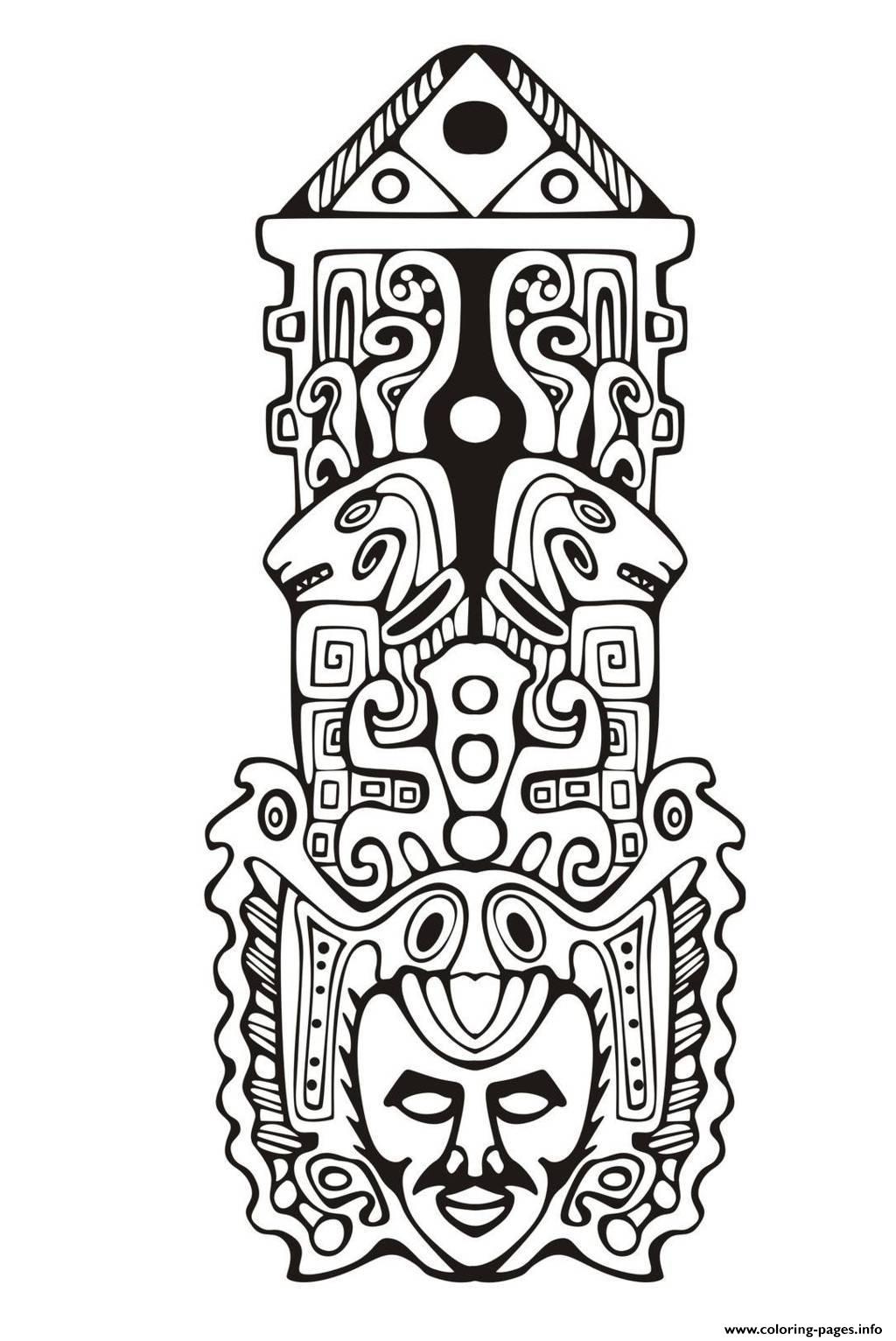 1024x1532 Adult Totem Inspiration Inca Mayan Aztec 7 Coloring Pages Printable