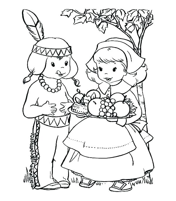 600x686 Thanksgiving Pilgrim Coloring Sheets Printable Thanksgiving Native
