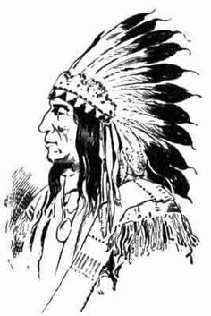 236x353 American Indian With Headdresses Thread Sketching