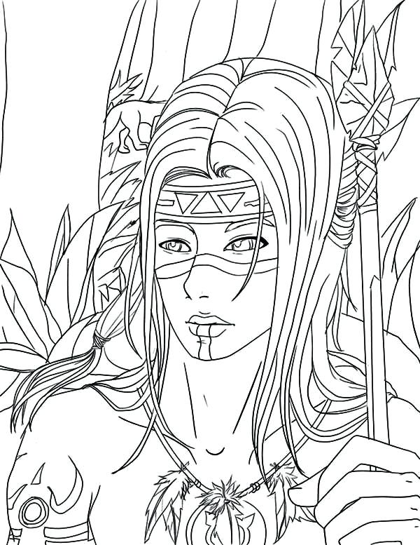 600x777 Native American Coloring Pages Free Native Warrior Coloring Page