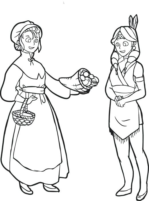 520x700 Free Printable Pilgrim And Coloring Page For Kids 2 Sioux Indian