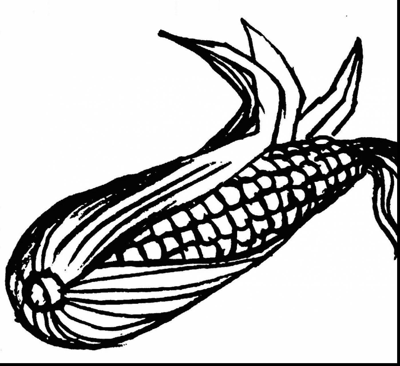 1398x1278 Excellent Impressive Clip Art Ear Of Corn Coloring Page With Corn