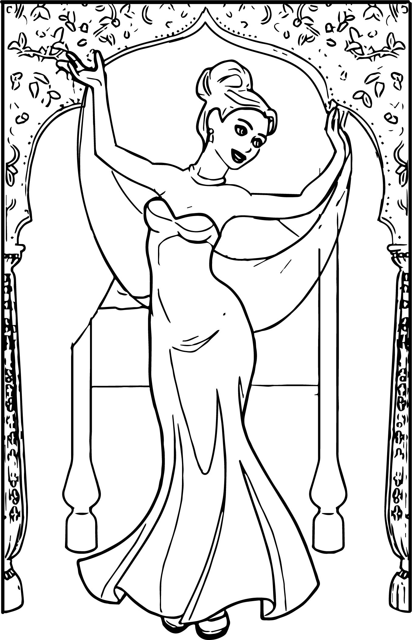 1356x2106 Anastasia Ballet Dress Indian Dancer Coloring Page Pages