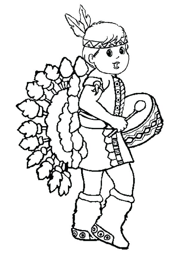 600x850 Appealing Coloring Pages In Line Drawings With Sioux Indian