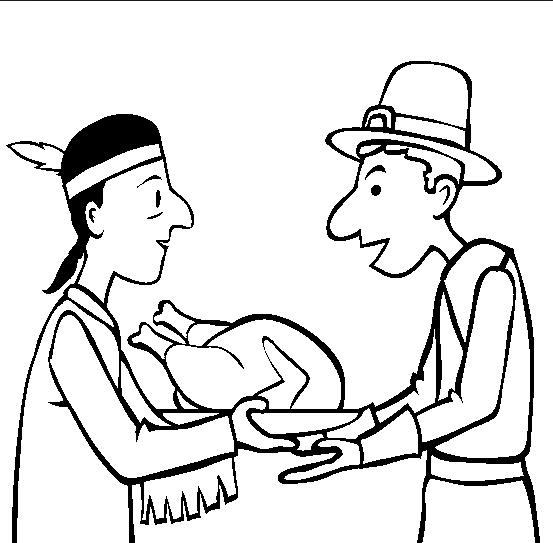 553x543 Printable Thanksgiving Indian Pilgrim Coloring Page