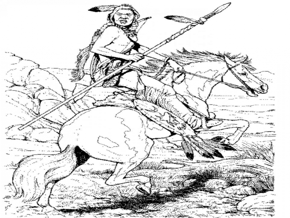 1152x864 Indian Coloring Sheets Horse Animal Page Pages For Kids