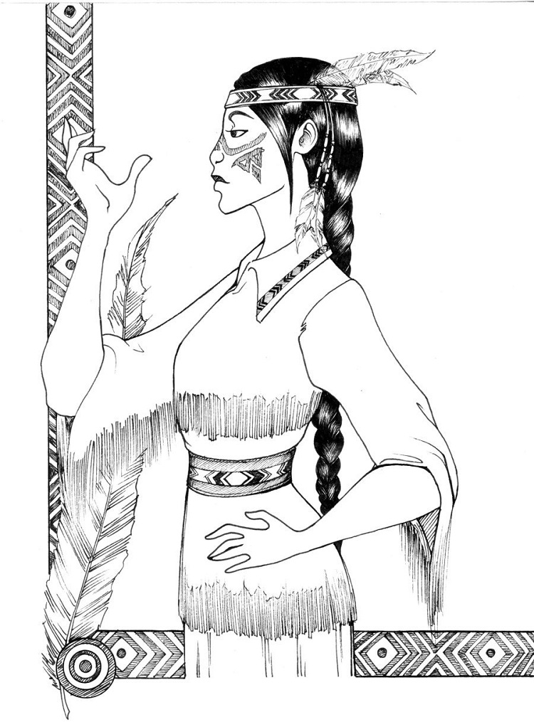 750x1015 Indian Princess Coloring Pages