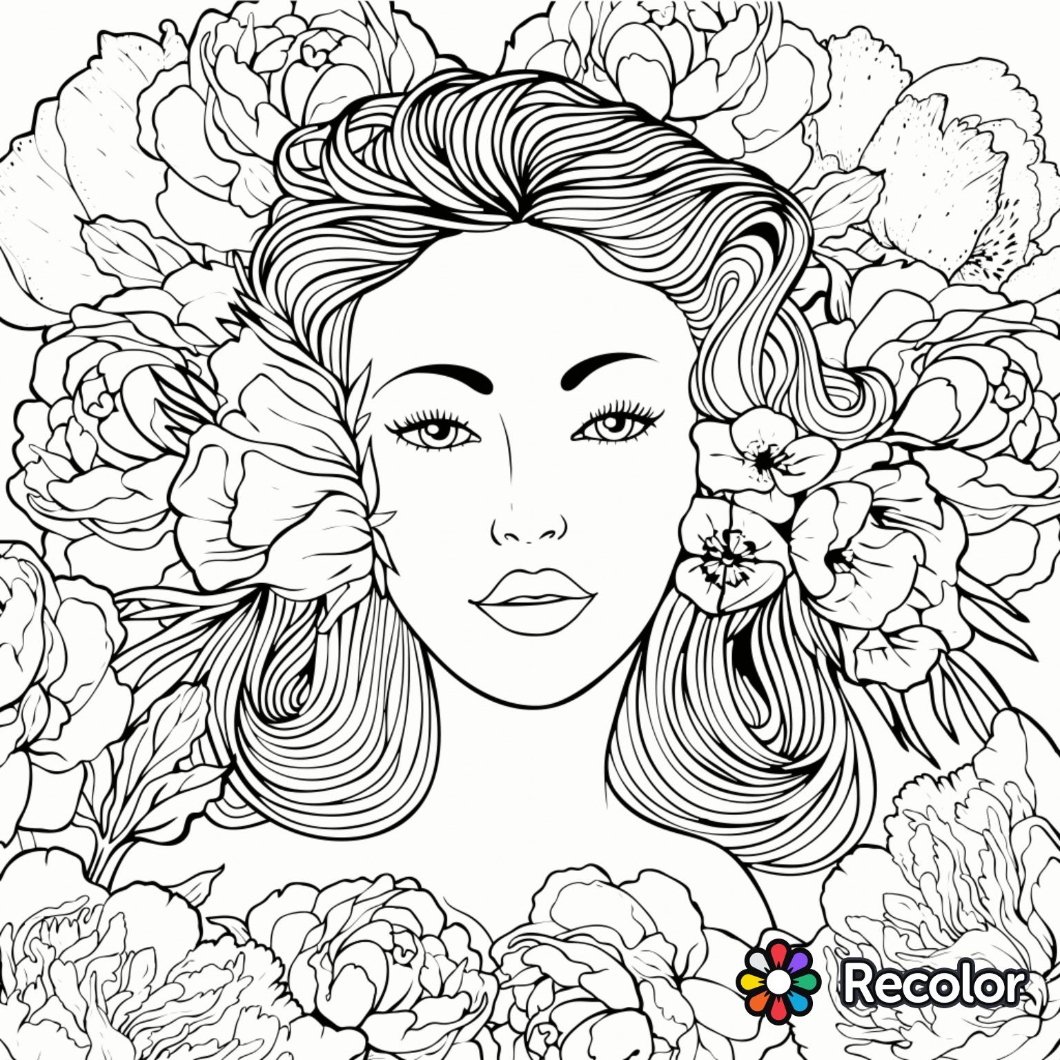 1536x1536 Coloring Pages For Women Beautiful Gothic Woman Prixducommerce