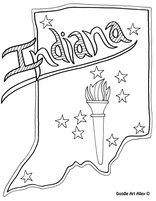 618x799 Indiana Coloring Page By Doodle Art Alley Usa Coloring Pages